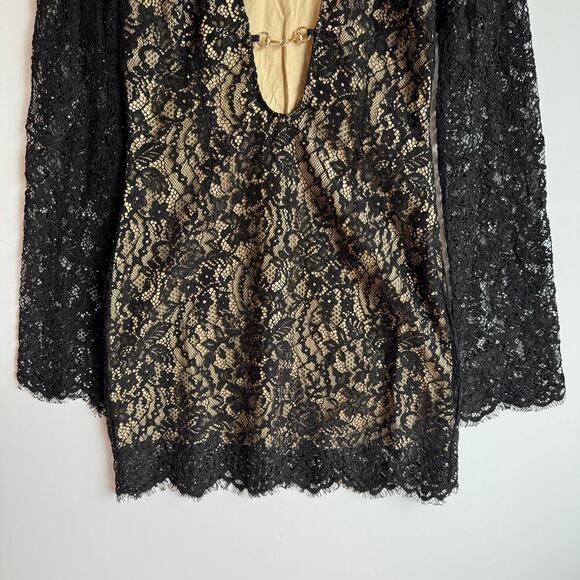 Rumored Black Lace and Sequins Mini Dress NWT - Picture 4 of 16